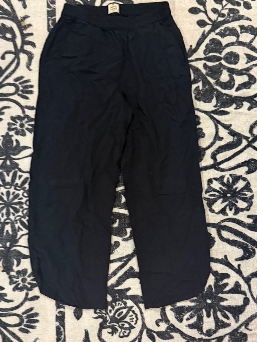 Marine Layer Black Casual wide leg cropped Pants